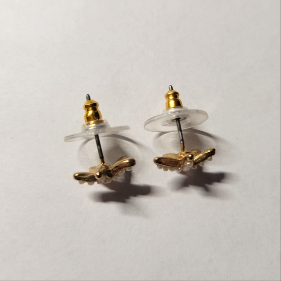 Starfish Post Earrings Small Gold Pearls - Picture 4 of 5